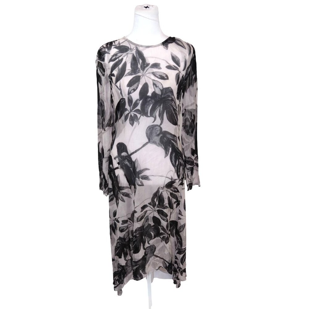 ALLSAINTS Ria Jackie Monochrome Floral Maxi Dress Size 8 - Picture 3 of 10